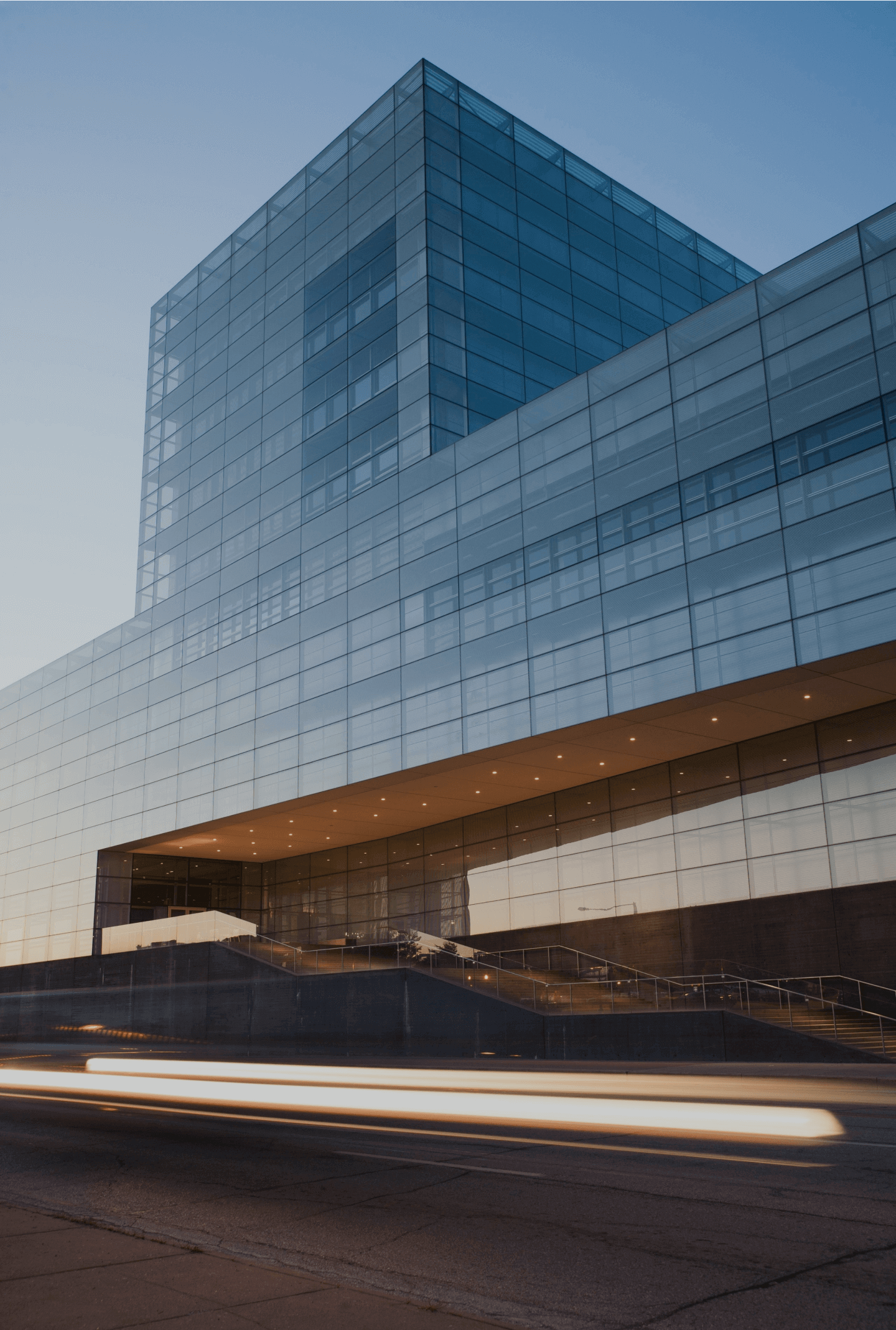 Glass facade of the modern building